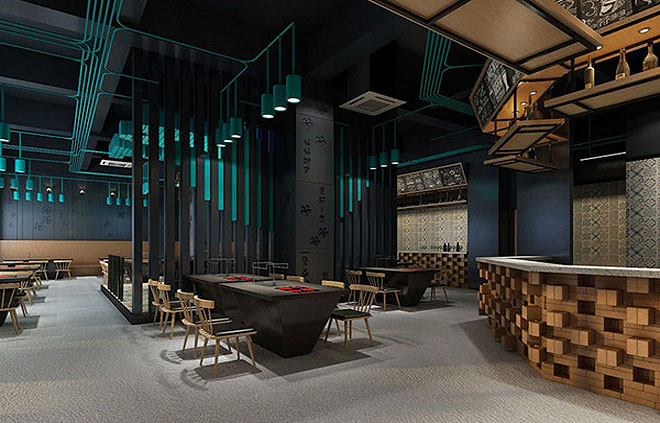 時尚燒烤店裝修，有品質(zhì)的視覺盛宴