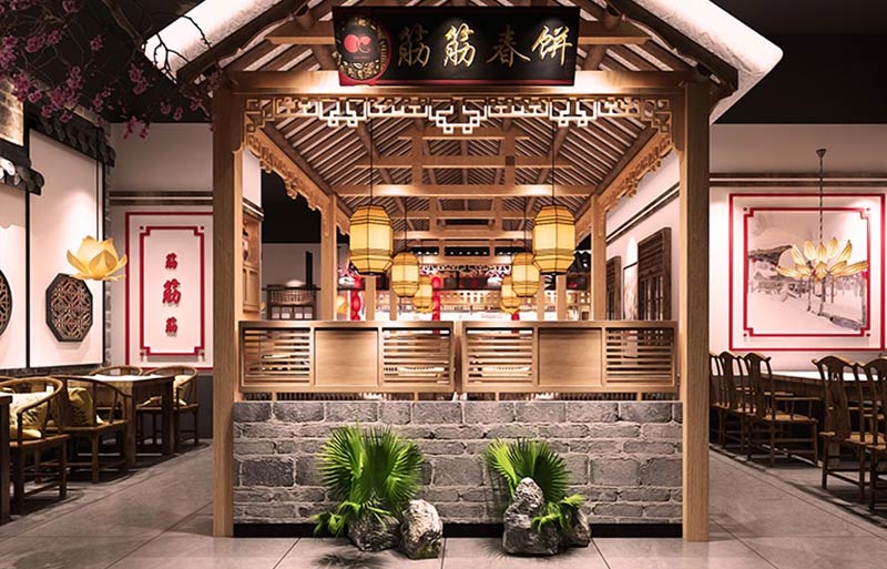 北京筋筋春餅特色燒烤店空間設計-2